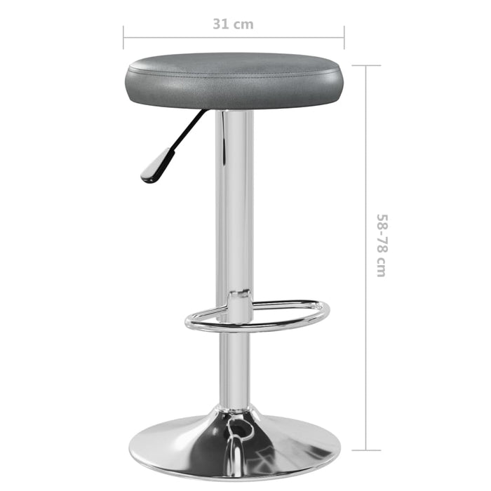 Scaune de bar, 2 buc., gri, piele ecologică WALTI