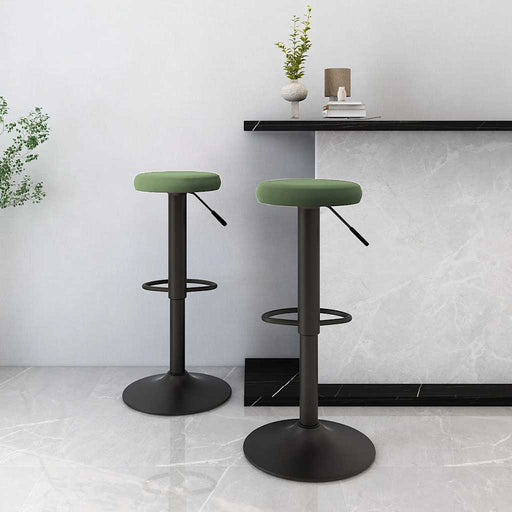 Scaune de bar, 2 buc., verde închis, catifea - WALTI WALTI