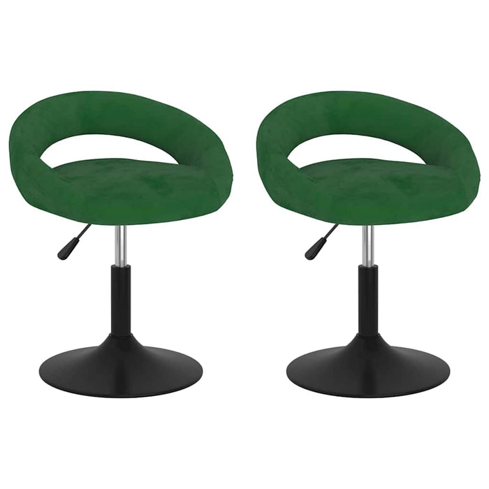 Scaune de bucătărie pivotante, 2 buc., verde închis, catifea WALTI