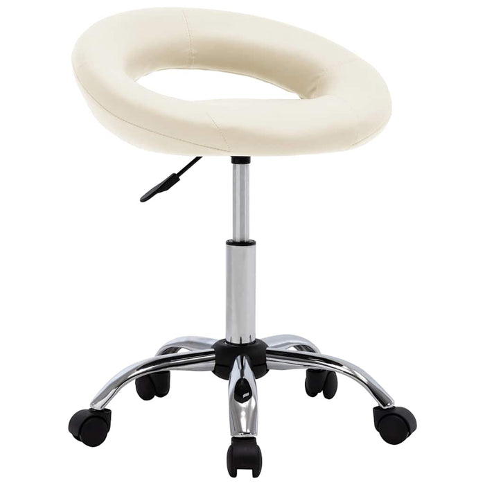 Scaune de bucătărie pivotante, 2 buc., crem, piele artificială WALTI