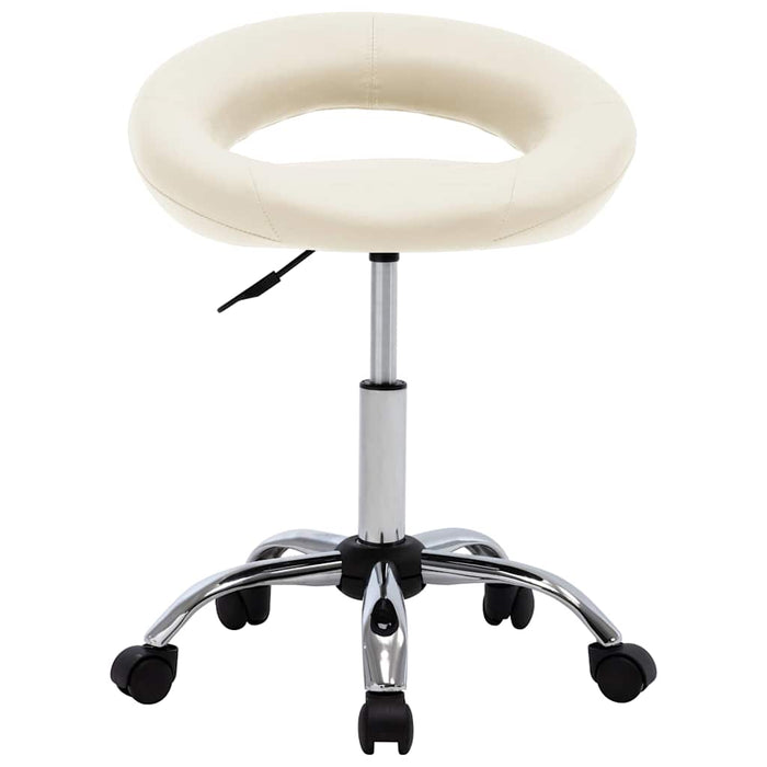 Scaune de bucătărie pivotante, 2 buc., crem, piele artificială WALTI