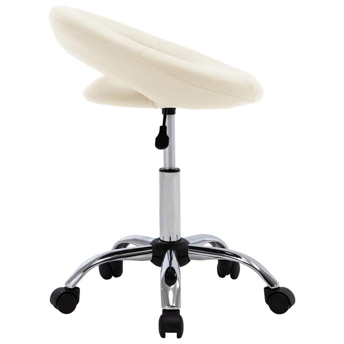Scaune de bucătărie pivotante, 2 buc., crem, piele artificială WALTI