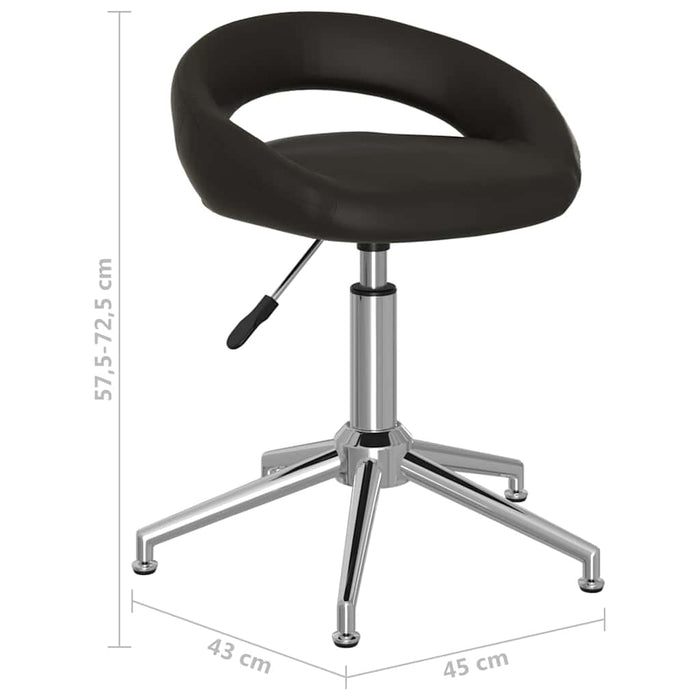 Scaune de bucătărie pivotante, 2 buc. negru, piele ecologică WALTI