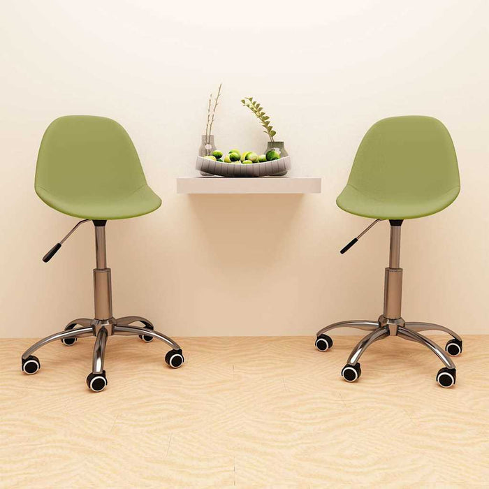Scaune de bucătărie pivotante, 2 buc., verde, material textil WALTI