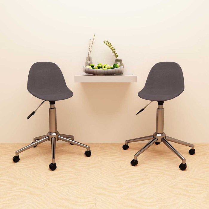 Scaune de bucătărie pivotante, 2 buc., gri taupe, textil WALTI