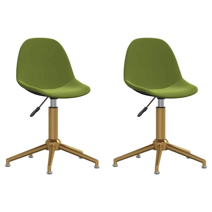 Scaune de bucătărie pivotante, 2 buc., verde deschis, catifea WALTI