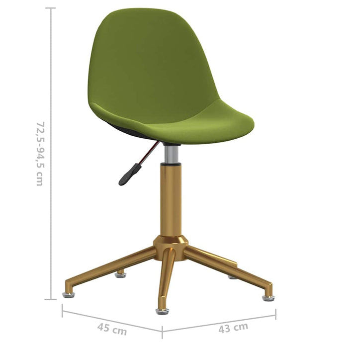 Scaune de bucătărie pivotante, 2 buc., verde deschis, catifea WALTI