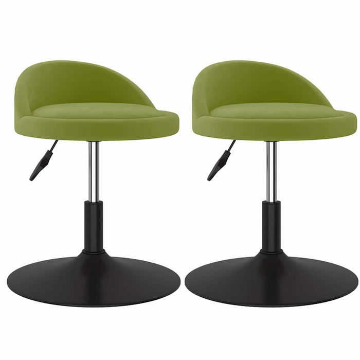 Scaune de bucătărie pivotante, 2 buc., verde deschis, catifea WALTI