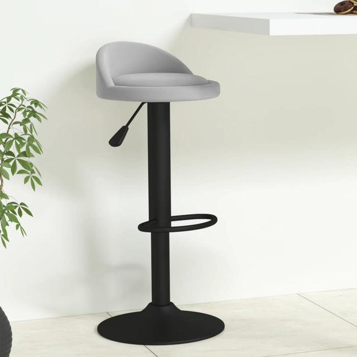 Scaun de bar, gri deschis, catifea WALTI