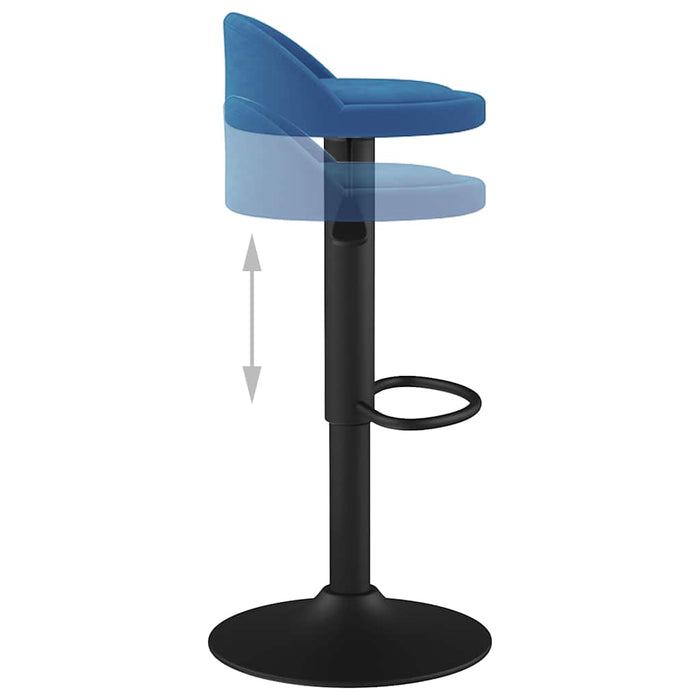 Scaun de bar, albastru, catifea WALTI