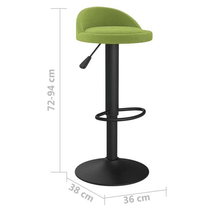 Scaune de bar, 2 buc., verde deschis, catifea - WALTI WALTI