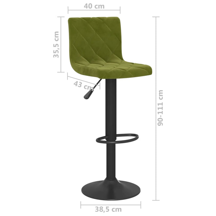 Scaune de bar, 2 buc., verde deschis, catifea - WALTI WALTI