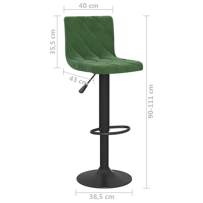 Scaune de bar, 2 buc., verde închis, catifea WALTI