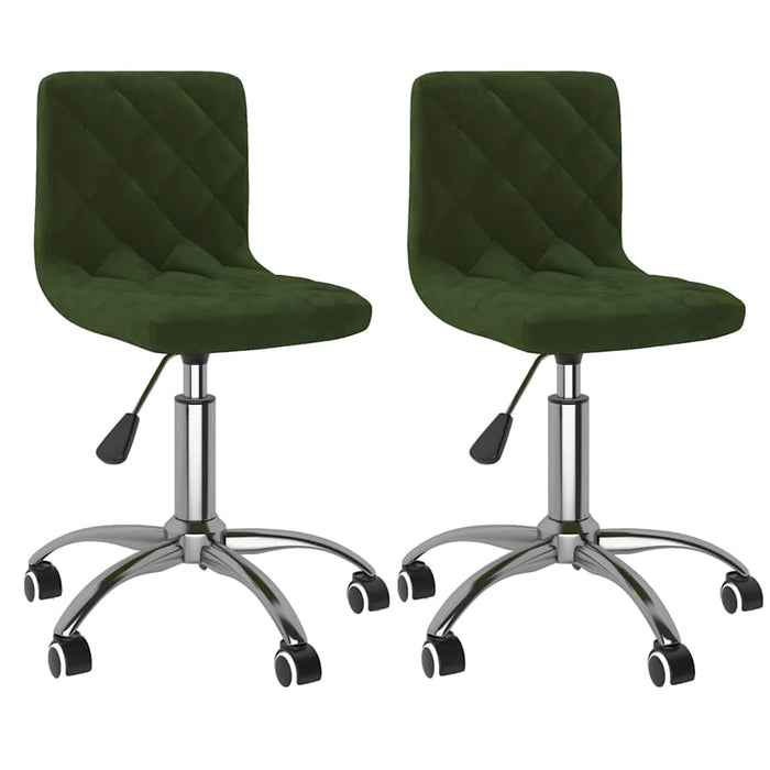 Scaune de bucătărie pivotante, 2 buc., verde închis, catifea WALTI