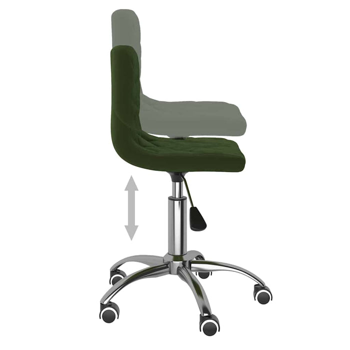 Scaune de bucătărie pivotante, 2 buc., verde închis, catifea WALTI