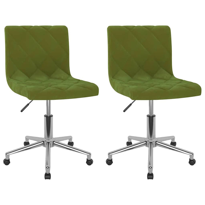 Scaune de bucătărie pivotante, 2 buc., verde deschis, catifea WALTI