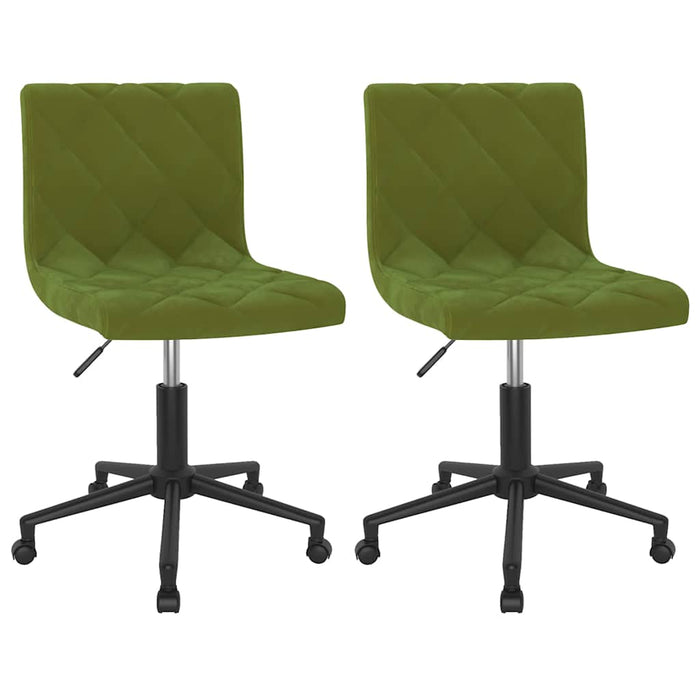 Scaune de bucătărie pivotante, 2 buc., verde deschis, catifea WALTI