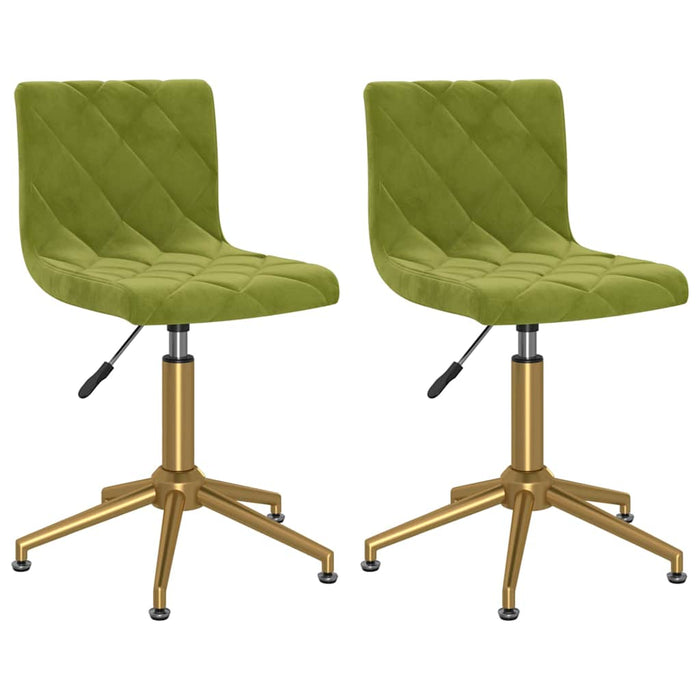 Scaune de bucătărie pivotante, 2 buc., verde deschis, catifea WALTI
