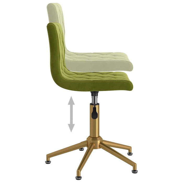 Scaune de bucătărie pivotante, 2 buc., verde deschis, catifea WALTI