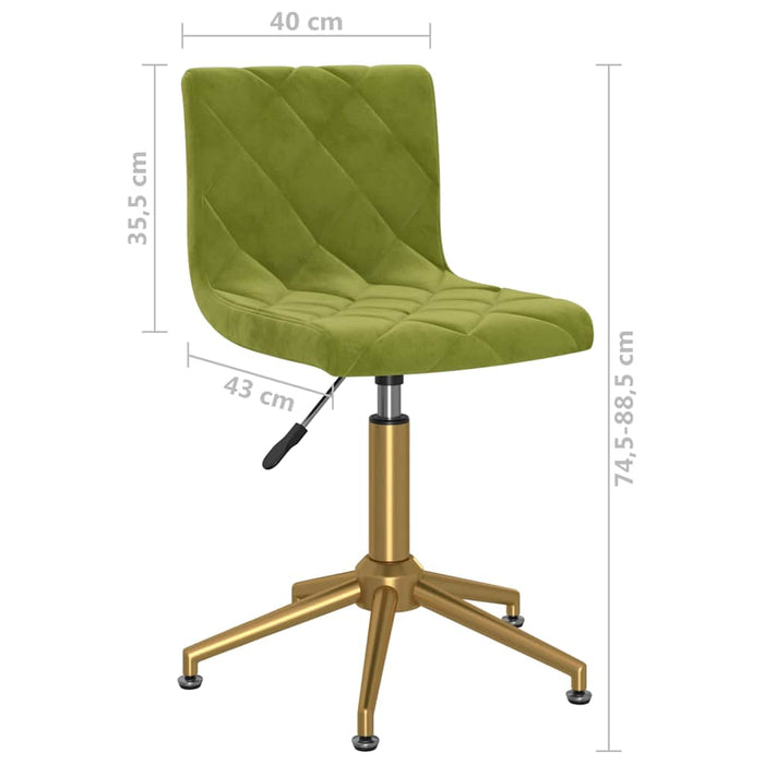 Scaune de bucătărie pivotante, 2 buc., verde deschis, catifea WALTI