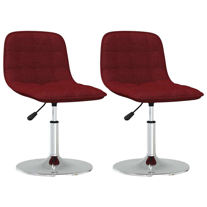 Scaune de bucătărie pivotante, 2 buc., roșu vin, textil WALTI