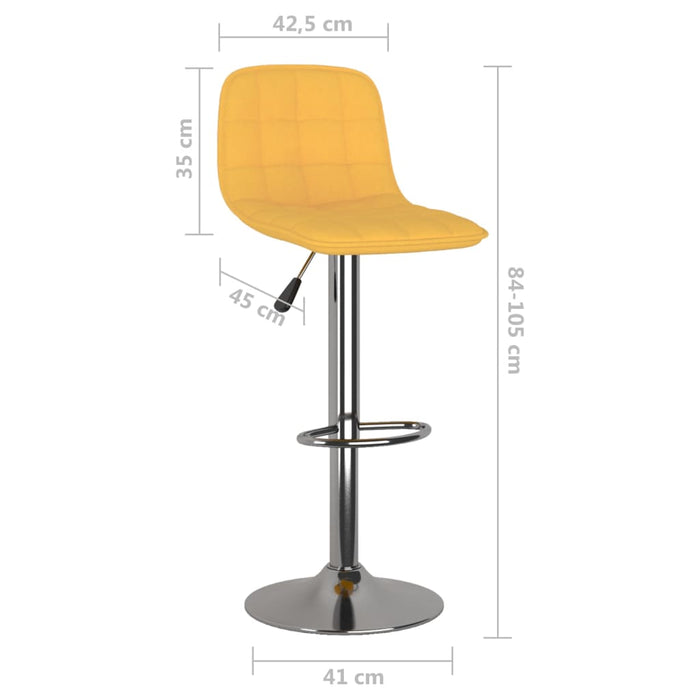 Scaune de bar, 2 buc., galben, material textil - WALTI WALTI