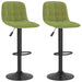 Scaune de bar, 2 buc., verde deschis, catifea - WALTI WALTI