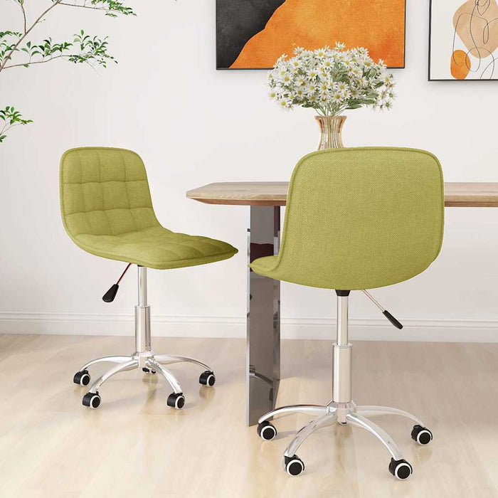 Scaune de bucătărie pivotante, 2 buc., verde, material textil WALTI