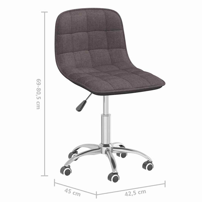 Scaune de bucătărie pivotante, 2 buc., gri taupe, textil WALTI