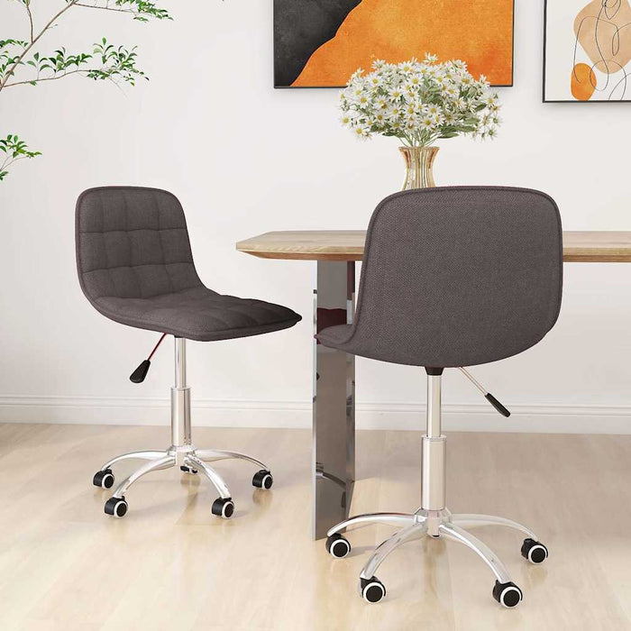 Scaune de bucătărie pivotante, 2 buc., gri taupe, textil WALTI