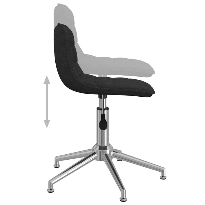 Scaun de bucătărie pivotant, negru, material textil WALTI
