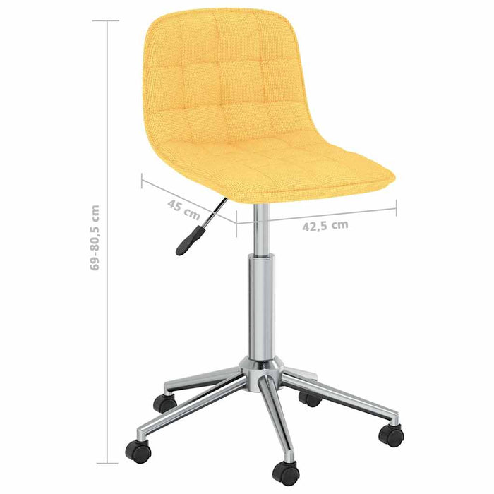 Scaun de bucătărie pivotant, galben, material textil WALTI