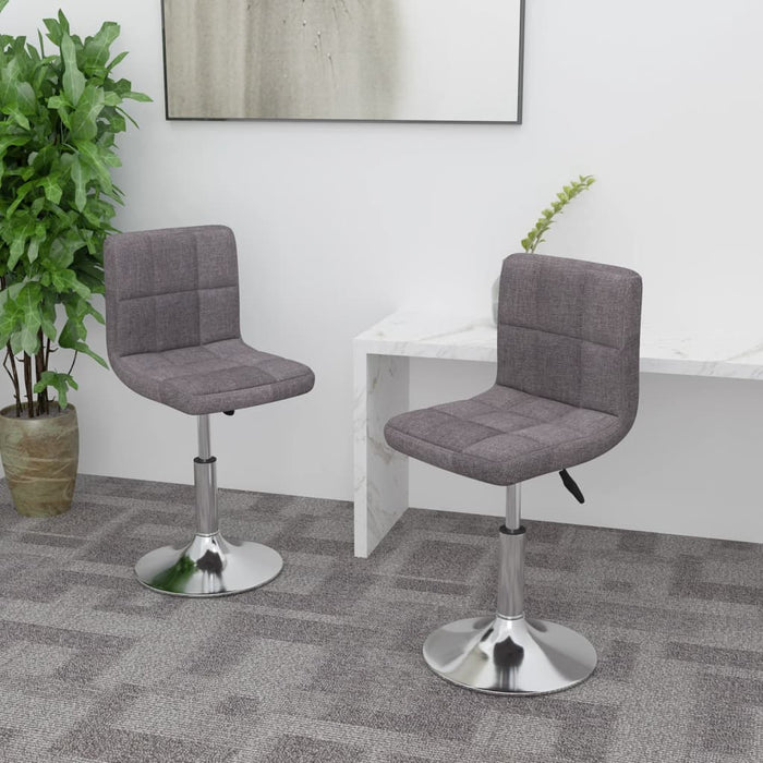 Scaune de bucătărie pivotante, 2 buc., gri taupe, textil WALTI