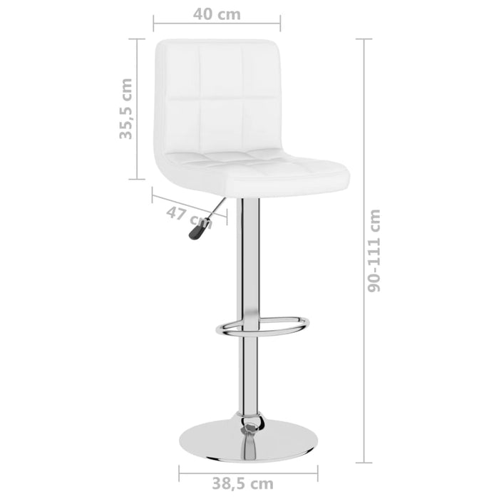 Scaun de bar, alb, piele ecologică - WALTI WALTI