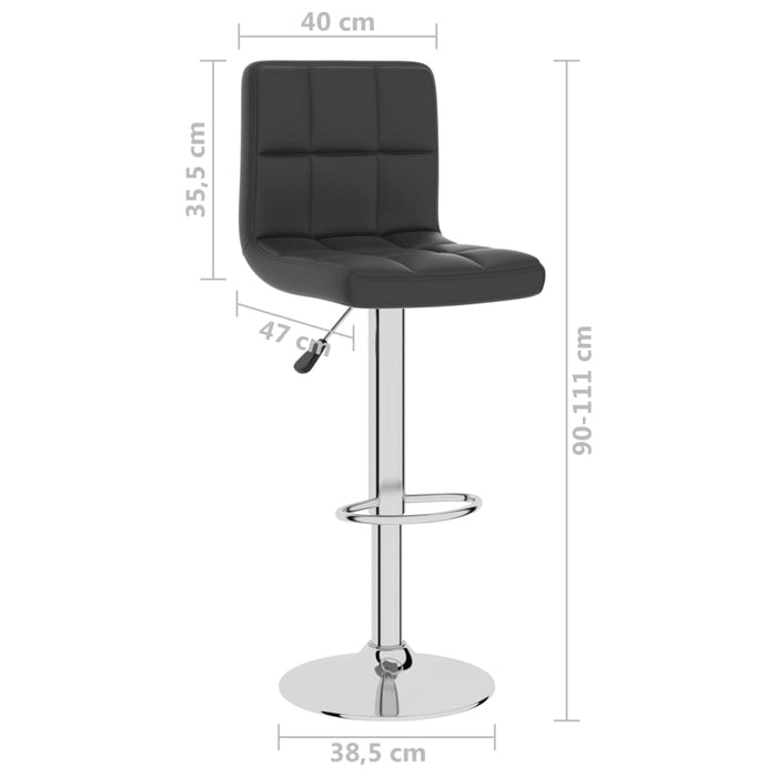 Scaun de bar, negru, piele ecologică WALTI