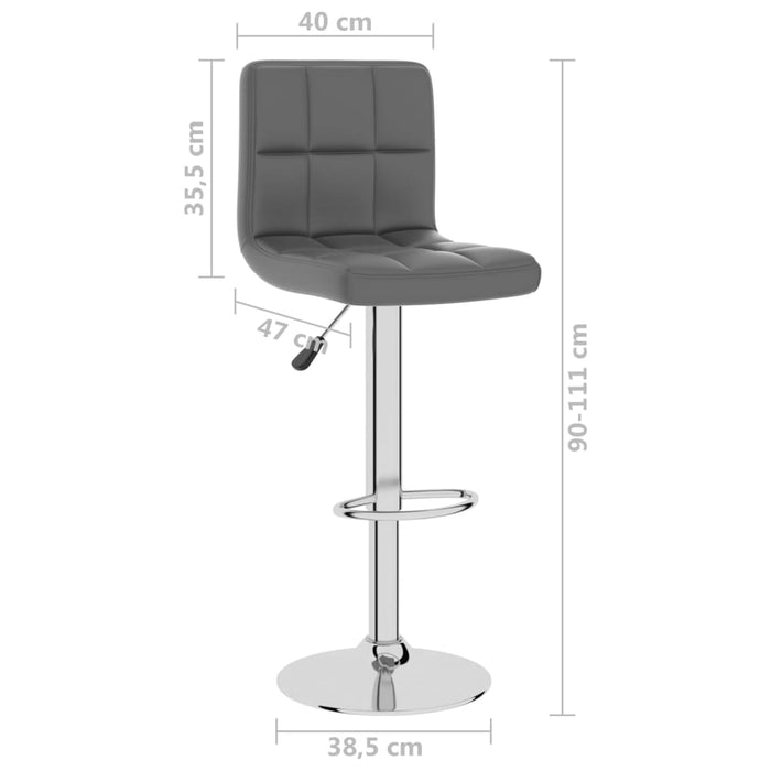 Scaun de bar, gri, piele ecologică WALTI