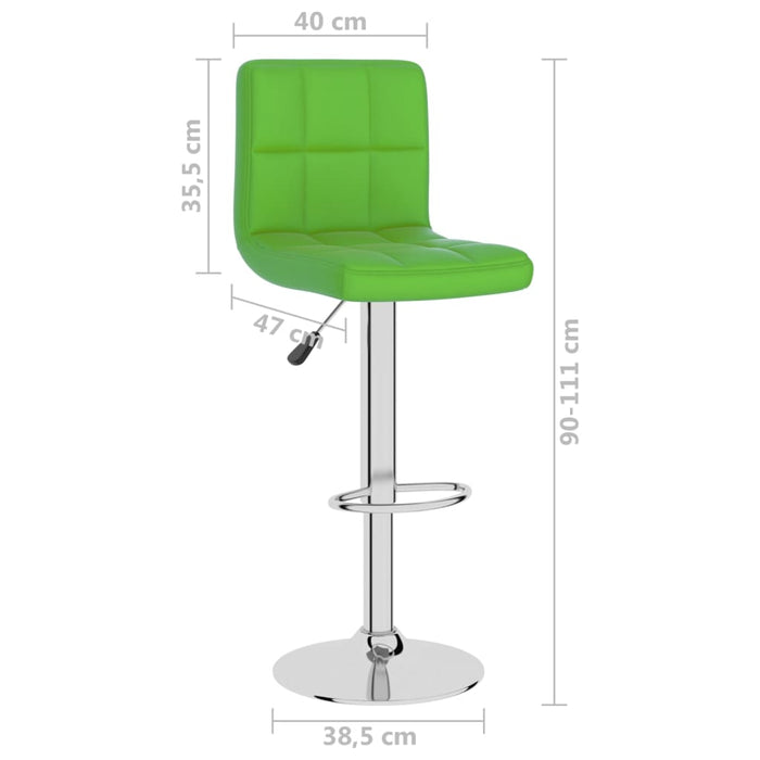 Scaun de bar, verde, piele ecologică WALTI