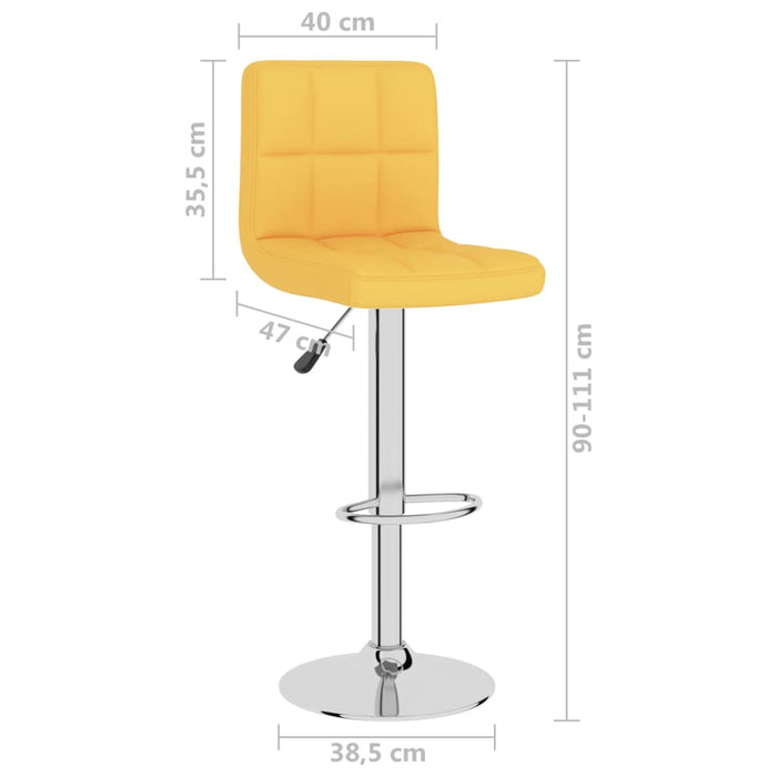 Scaune de bar, 2 buc., galben muștar, material textil WALTI
