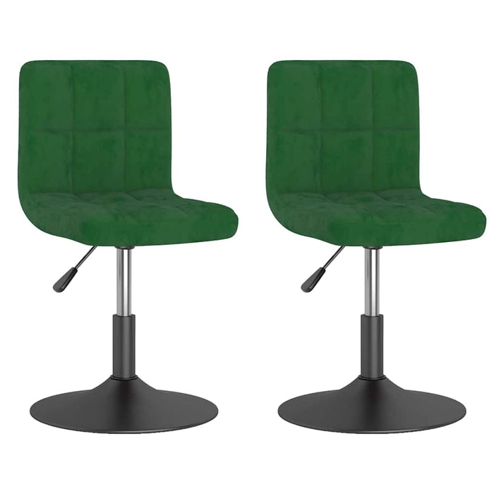 Scaune de bucătărie pivotante, 2 buc., verde închis, catifea WALTI