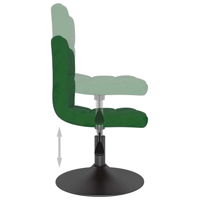 Scaune de bucătărie pivotante, 2 buc., verde închis, catifea WALTI