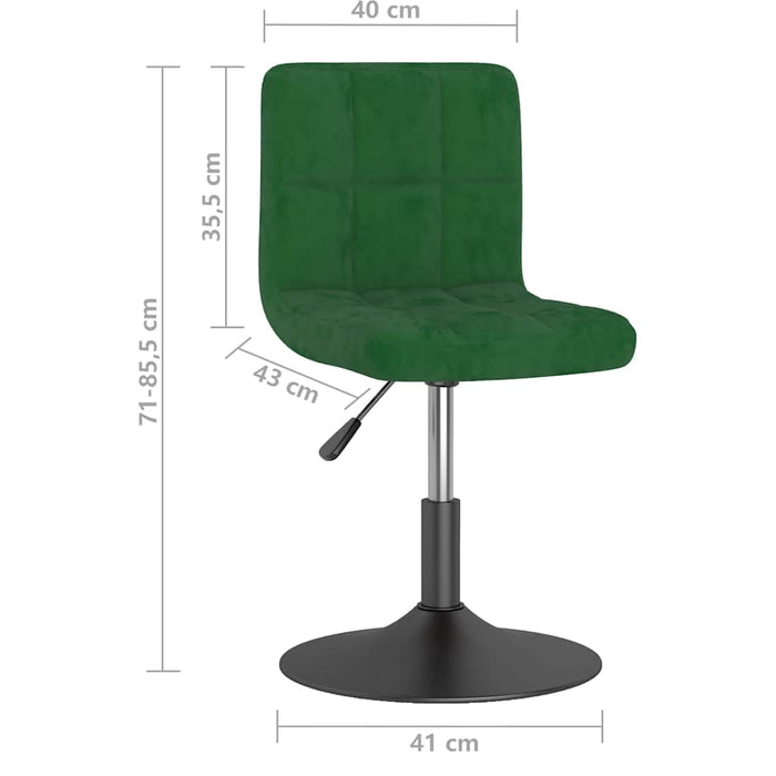 Scaune de bucătărie pivotante, 2 buc., verde închis, catifea WALTI