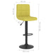 Scaun de bar, verde, material textil - WALTI WALTI