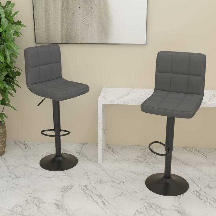 Scaune de bar, 2 buc., gri închis, material textil WALTI