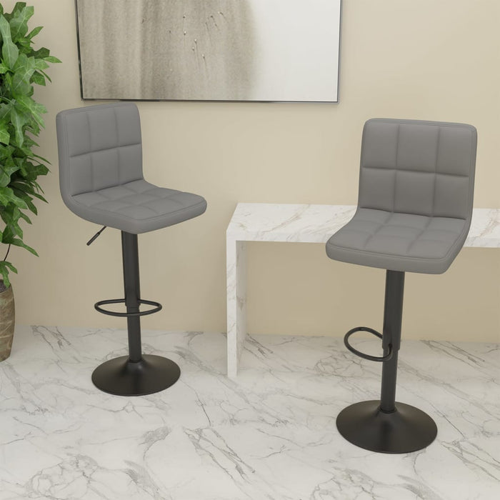 Scaune de bar, 2 buc., gri deschis, material textil WALTI