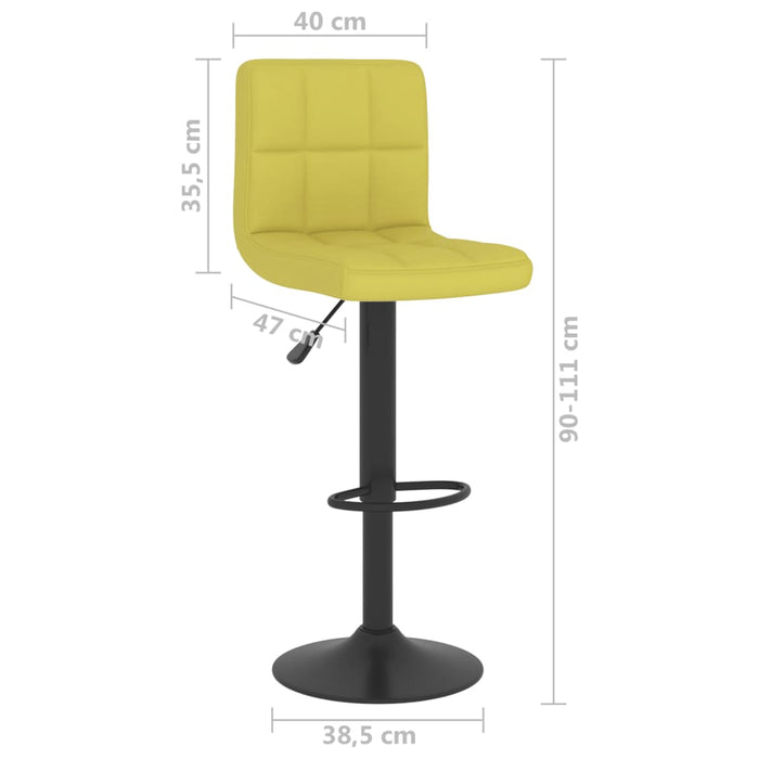 Scaune de bar, 2 buc., verde, material textil - WALTI WALTI