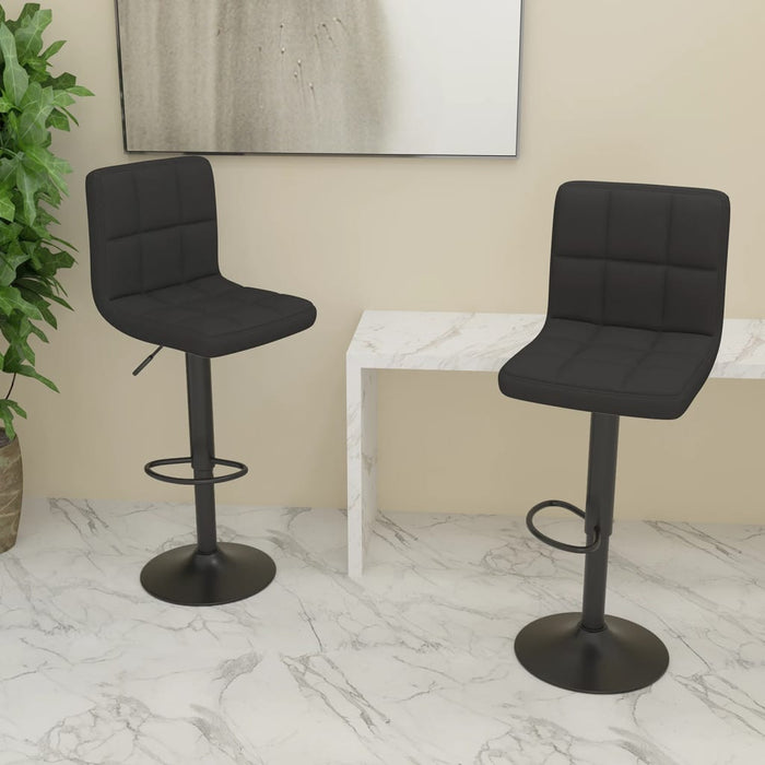 Scaune de bar, 2 buc., negru, material textil WALTI