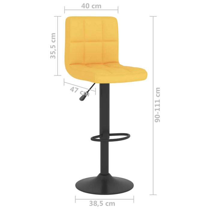 Scaune de bar, 2 buc., galben muștar, material textil - WALTI WALTI