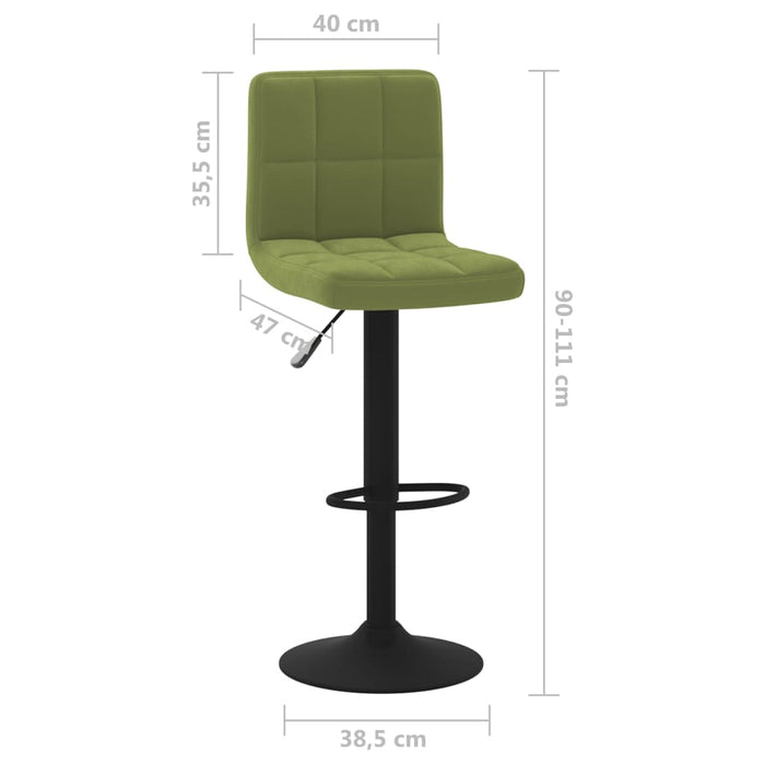 Scaune de bar, 2 buc., verde deschis, catifea - WALTI WALTI