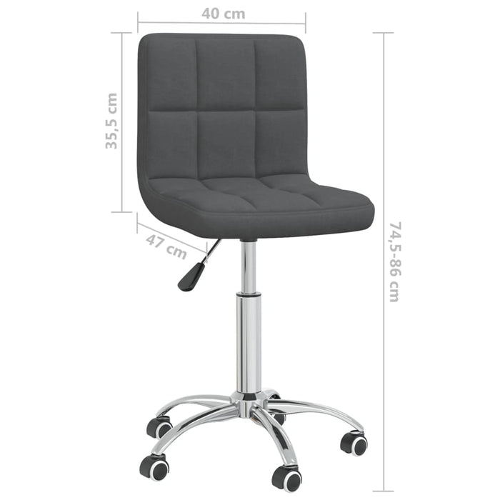 Scaun de birou pivotant, gri închis, material textil WALTI