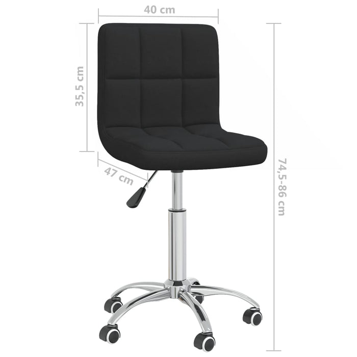 Scaun de birou pivotant, negru, material textil WALTI